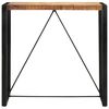 vidaXL Bar Table Rough Mango Wood, Black Solid Rough Mango Wood, Iron