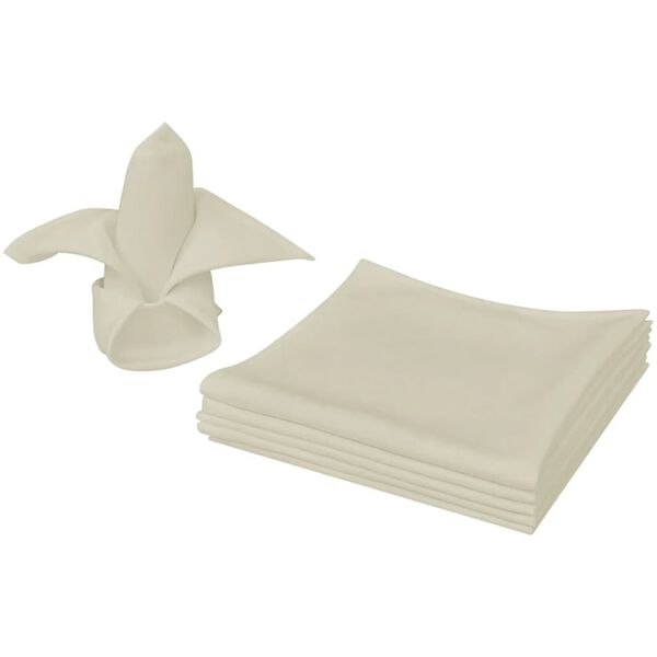 vidaXL Napkin Set of 25 Cream Polyester 19.7 x 19.7 in Dinner Napkin