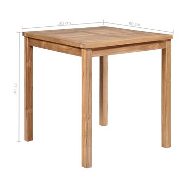vidaXL Patio Table 31.5"x31.5"x30.3" Solid Teak Wood