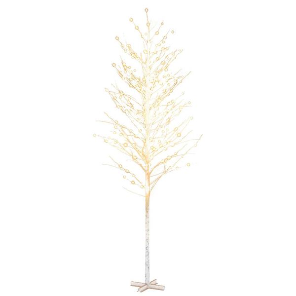 vidaXL LED Tree Warm White, White Steel 157.5 in Tall LED Tree