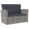 vidaXL Garden Lounge Set Grey Powder-coated steel Large Removable Covers