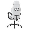 vidaXL Gaming Chair with Footrest White and Black Faux Leather