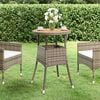 vidaXL Garden Table Grey Poly rattan, powder-coated steel, solid acacia wood