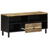 vidaXL TV Cabinet Black Solid rough mango wood, iron Medium TV Cabinet