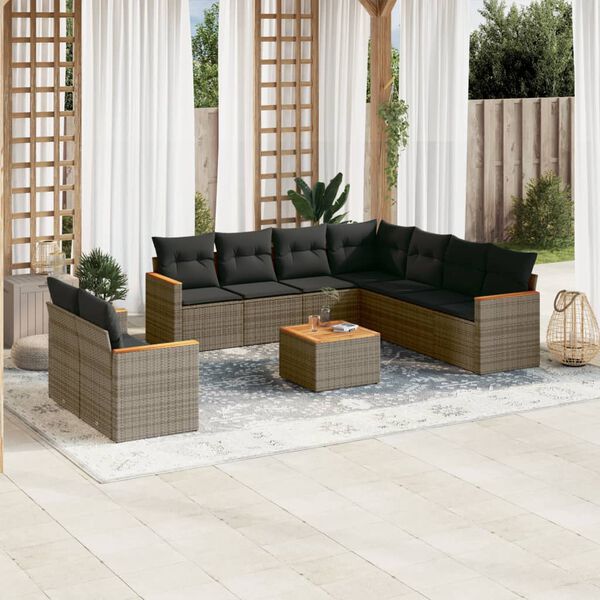 vidaXL Garden Sofa Set Grey