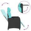 vidaXL Reclining Garden Chair Black Poly Rattan Standard
