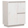vidaXL Sideboard White Solid pine wood Medium Sideboard Rectangular