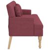 vidaXL Bench Wine Red Fabric (100% polyester), Plywood, Solid Rubber Wood