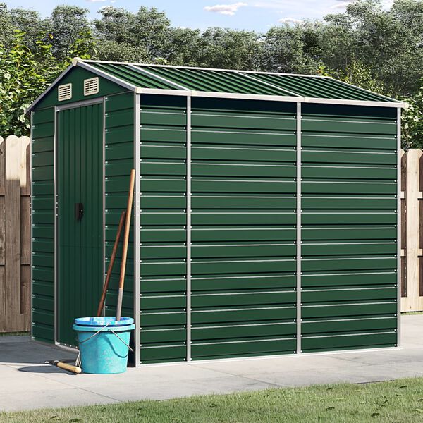 vidaXL Garden Shed Green Galvanized Steel 75.2 x 84.6 x 78.0 in