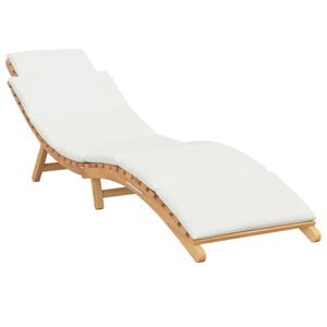 vidaXL Garden Sunlounger with Cushion Brown 77.95 x 21.65 x 23.03 in
