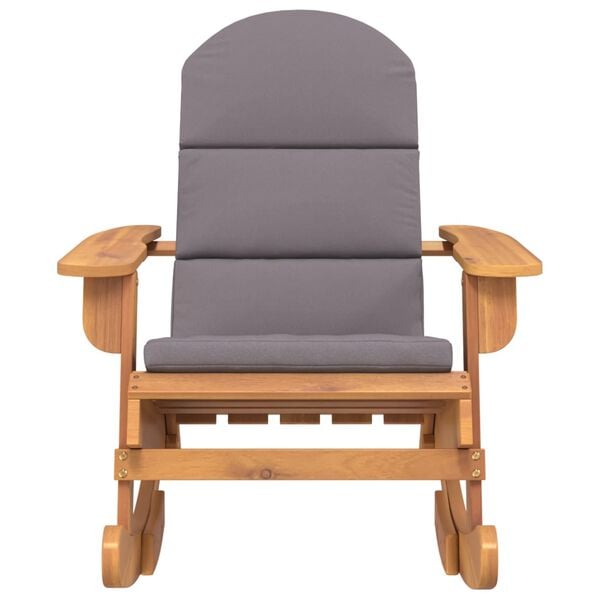 vidaXL Rocking Chair Dark grey and Natural wood