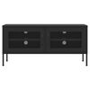 vidaXL TV Cabinet Black Steel 41.3 x 13.8 x 19.7 in Levelers