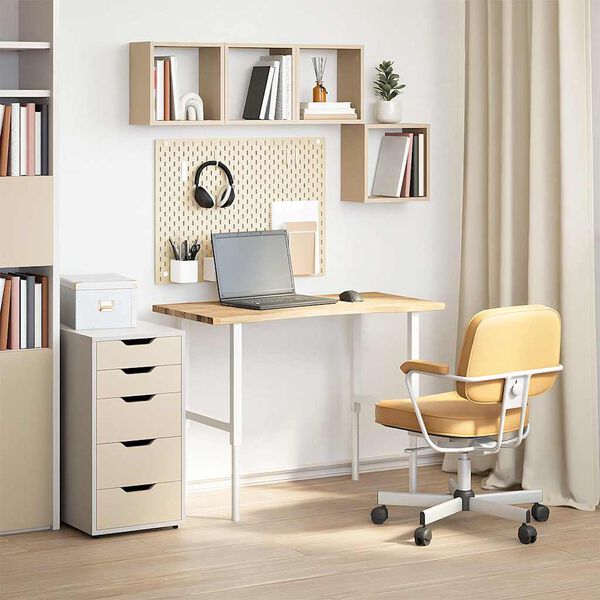 vidaXL Desk Top Natural Wood Solid Oak Wood Medium Durable Desk Top