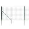 vidaXL Wire Mesh Fence with Spike Anchors Green 2.6‘x32.8‘