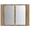 vidaXL LED Mirror Cabinet Artisan Oak Engineered wood, glass