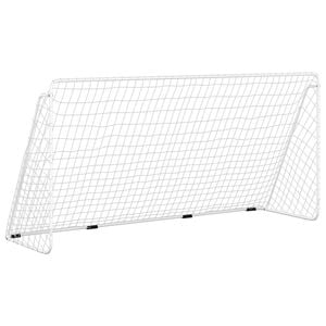 vidaXL Football Goal with Net White 144.1x48.0x71.7" Steel