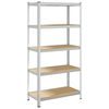 vidaXL 5-Layer Storage Shelf Silver Steel&Engineered Wood