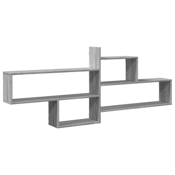 vidaXL Wall Shelf Grey Sonoma 65.9x7.1x26.8" Engineered Wood