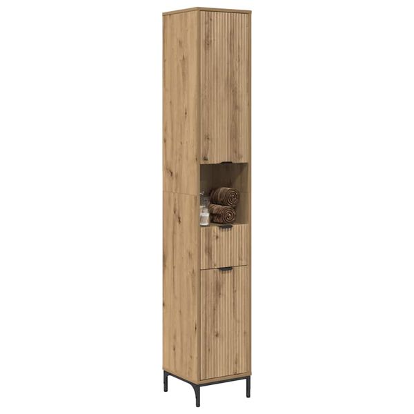 vidaXL Bathroom Cabinet with Door Artisan Oak 12.40 x 12.99 x 74.80 in