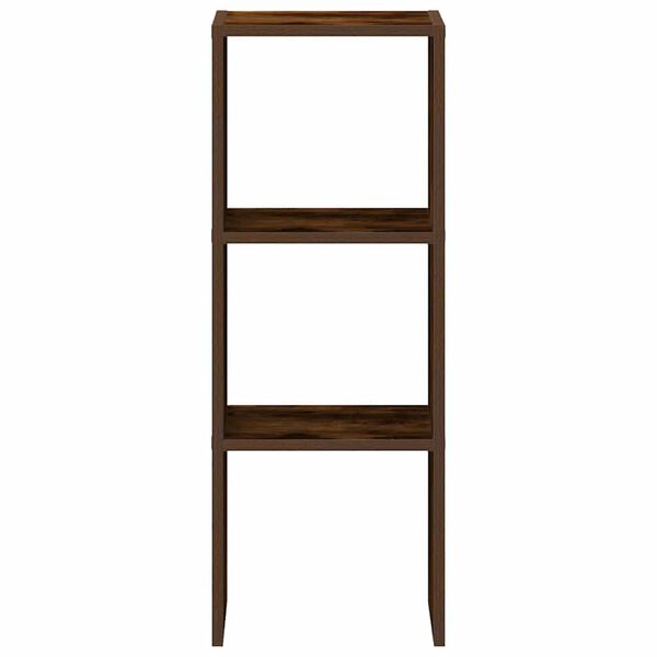 vidaXL Bookcase Smoked oak Engineered wood 11.8 x 11.8 x 31.5 in