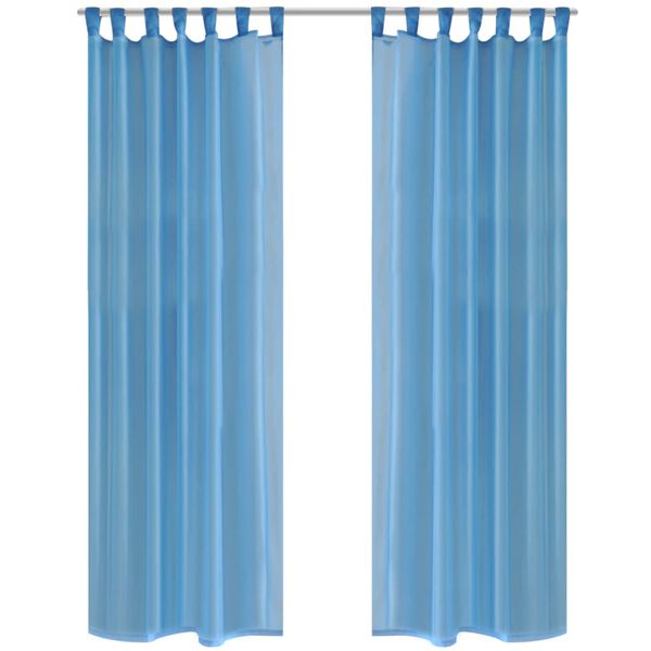 vidaXL Turquoise Sheer Curtain 55.1 x 88.6" 2 pcs