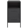 vidaXL Bedside Cabinet Set of 2 Black Cold-rolled steel Adjustable Feet