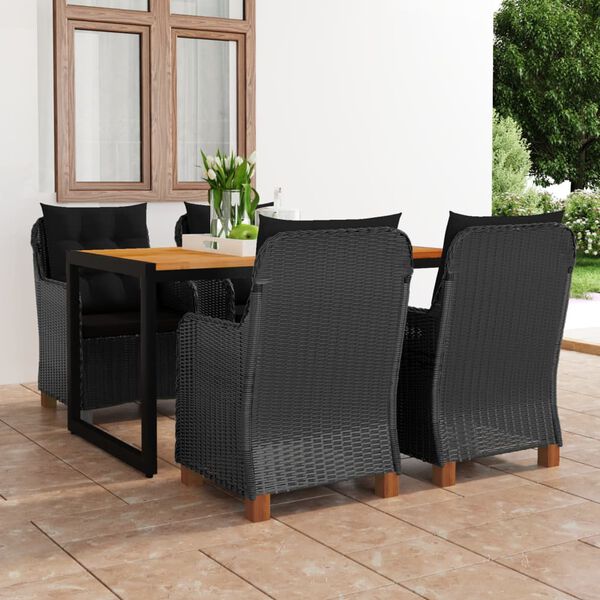 vidaXL 5 Piece Patio Dining Set Dark Gray