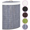 vidaXL Bamboo Corner Laundry Basket Gray 15.9 gal