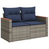 vidaXL 11 Piece Patio Sofa Set with Cushions Gray Poly Rattan