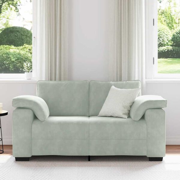 vidaXL Loveseat Sofa Light Grey Velvet 2-seater Durable Loveseat Sofa