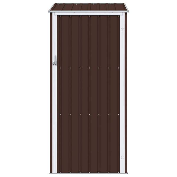 vidaXL Garden Shed Brown Galvanized Steel Medium Garden Shed
