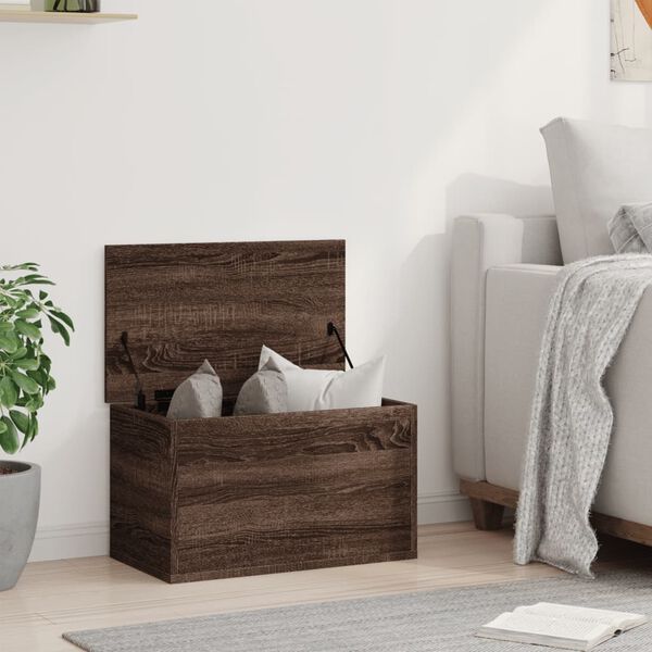 vidaXL Storage Box Brown Oak Engineered Wood Medium Storage Box