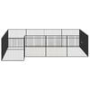 vidaXL Dog Playpen Black Galvanized Steel Large Durable Dog Playpen