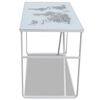 vidaXL Desk White Tempered glass, Iron 47.2 x 23.6 x 29.5 in Pattern