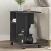 vidaXL Side Table Black Engineered wood 19.7 x 11.8 x 21.7 in Wheely