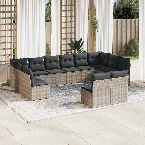 vidaXL Garden Sofa Set Light grey, Dark grey