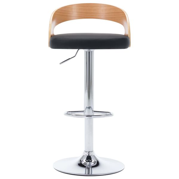 vidaXL Bar Chair Set of 2 Black and light brown