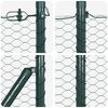 vidaXL Fence with Posts Green 0.5 x 25 m PVC-coated steel