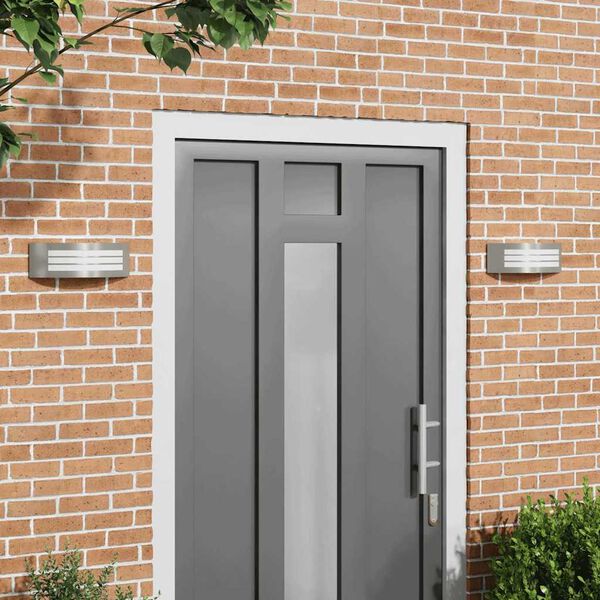 vidaXL Outdoor Wall Lights 2 pcs Silver 32 x 10 x 10 cm