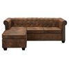 vidaXL Sofa Brown Artificial Suede Leather Medium Classic/Traditional