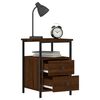 vidaXL Bedside Cabinet Brown Oak Engineered wood, Iron Medium