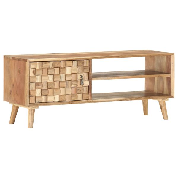 vidaXL TV Cabinet Natural Acacia Solid Acacia Wood 39.4 x 13.8 x 15.7 in