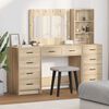 vidaXL Dressing Table with Drawer 3 pcs Sonoma Oak Engineered Wood