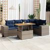 vidaXL 6 Piece Patio Sofa Set with Cushions Gray Poly Rattan