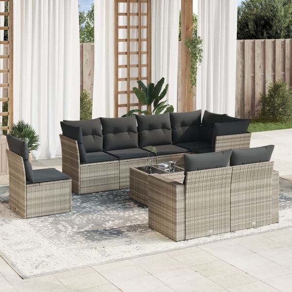 vidaXL Garden Sofa Set Light gray, Dark gray