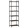 vidaXL Bookcase Smoked Oak Engineered Wood, Metal 23.6 x 11.8 x 74.0 in