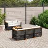 vidaXL Garden Sofa Set Black, Cream White