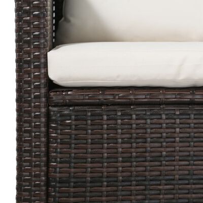 vidaXL 5 Piece Patio Lounge Set with Cushions Poly Rattan Brown