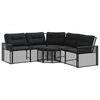 vidaXL Garden Sofa Black PE rattan, powder-coated steel, foam, polyester