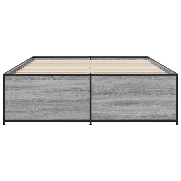 vidaXL Bed Frame Gray Sonoma Engineered wood Small Double Durable